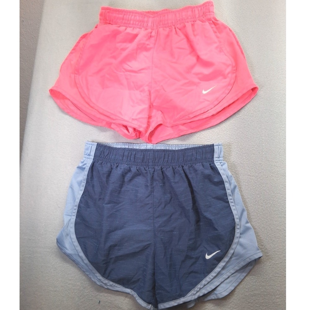 Nike Women Shorts Pink and Blue Dri Fit Running Shorts Lot of 2 Built In Lining